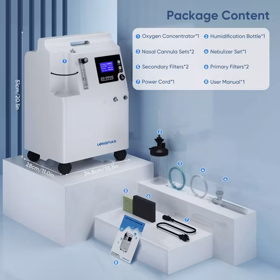 Longfian PSA Elektrischer intelligenter tragbarer Sauerstoffkonzentrator 5L auf Lager